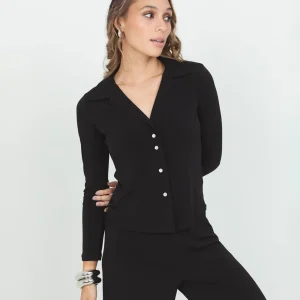 CAMISA EN TEJIDO PUNTO PARA MUJER MANGA LARGA