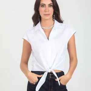 BLUSA ANUDADA PARA MUJER HOMBRO RODADO